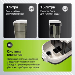Пылесос для химчистки ковров и мягкой мебели KIWI KCC-4325W белый