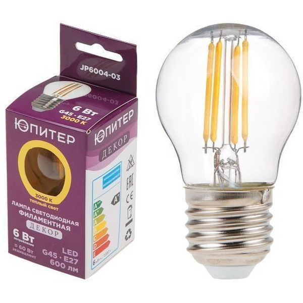 Лампа светодиодная филаментная ЮПИТЕР JP6004-03