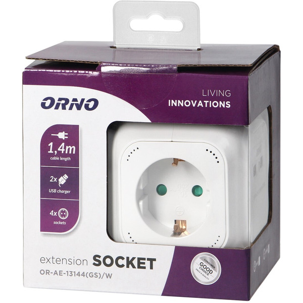 Удлинитель куб ORNO OR-AE-13144-W (белый) 1,4 м