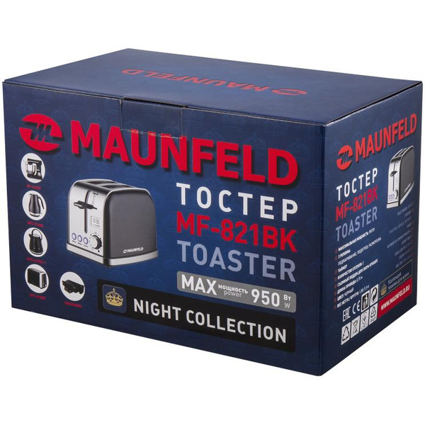 Тостер MAUNFELD MF-821BK