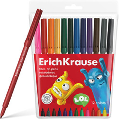 Фломастеры Erich Krause Jolly Friends Super Washable 61831 (12 цв)
