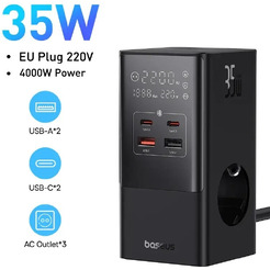 Зарядное устройство с удлинителем Baseus E00023606113-00 35W PowerCombo Cluster Black