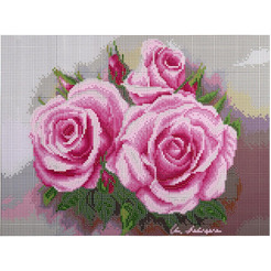 Картина стразами (алмазная мозаика) ОСТРОВ СОКРОВИЩ «Нежность роз» 662404