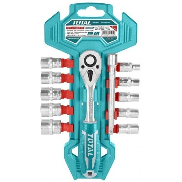 Вороток с набором головок Total THT14114126 (12 предметов)