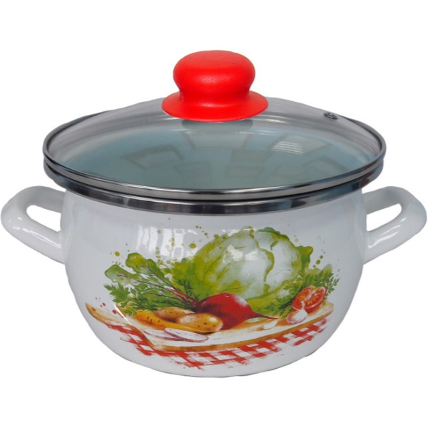 Кастрюля Сантэкс 1-2425112 (овощи, белый)