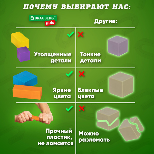 Магнитный конструктор Brauberg Kids Magnetic Cubes 665723