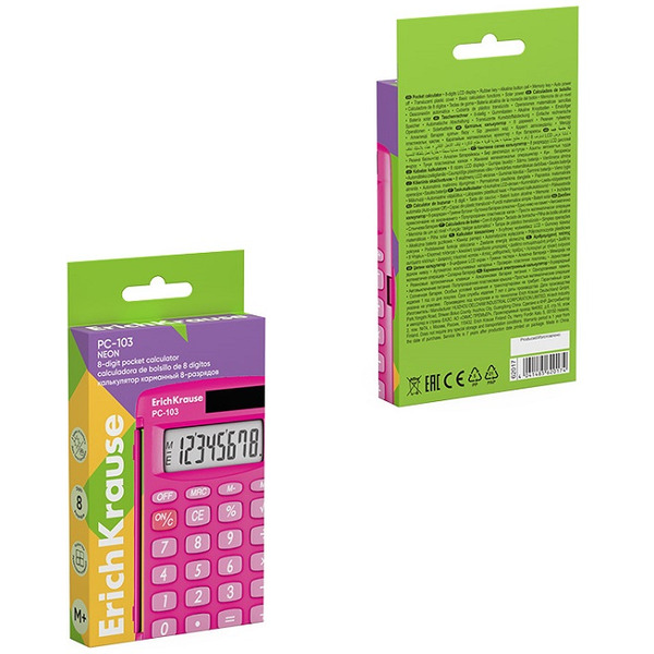 Калькулятор Erich Krause PC-103 Neon 62017 (розовый)