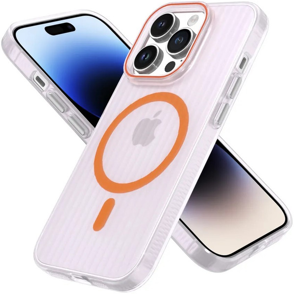 Задняя накладка CASE Translucent Strip Apple iPhone 14 Pro (прозрачно-оранжевый)