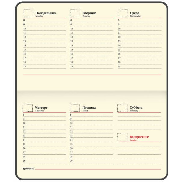 Еженедельник недатированный BRAUBERG Iguana 114481