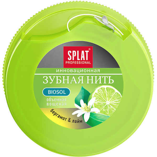 Зубная нить Splat Professional объемная с ароматом бергамота и лайма (30м)