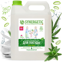 Средство для мытья посуды SYNERGETIC антибактериальное, гипоаллергенное, с ароматом алоэ, 5л (103503)