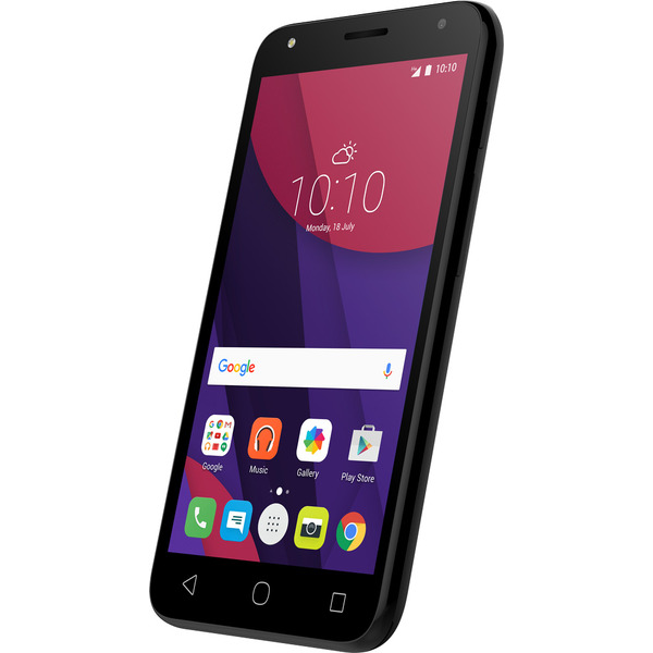 Смартфон Alcatel One Touch Pixi 4 5010D черный+Задняя крышка UV Metal Gold (золотая)