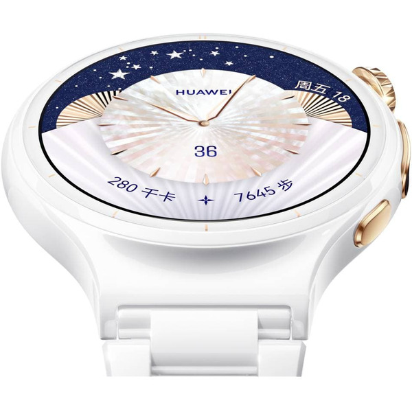 Умные часы Huawei Watch 6 Pro 43 мм LEB-AL10 (белый, с белым керамическим браслетом)