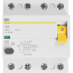Устройство защитного отключения IEK ВД1-63 4Р 40А 30мА MDV10-4-040-030