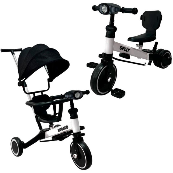 Беговел-велосипед Bubago Split BG-FPY-158-3 с ручкой (черный/белый)