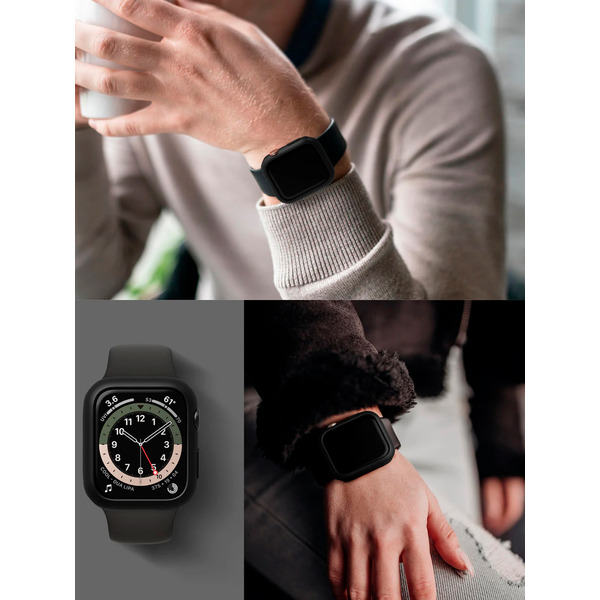 Чехол Ringke SLIM для Apple Watch SE3/SE2/SE/6/5/4 44mm CLEAR(1шт) + BLACK(1шт)