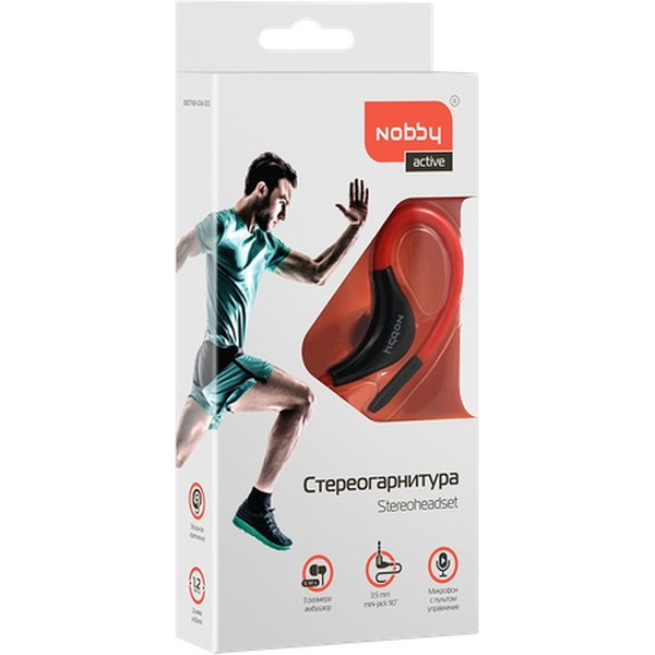 Наушники Nobby Active 004-001 (черный/красный)