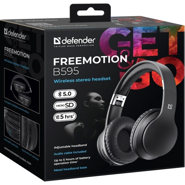 Наушники Defender FreeMotion B595 (черный)