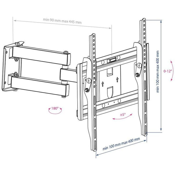Кронштейн для телевизора Arm Media PT-15 NEW (черный)