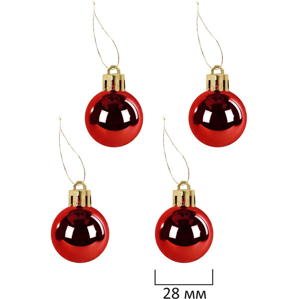 Шары елочные ЗОЛОТАЯ СКАЗКА Red and White Shine 592589 (красный/белый)