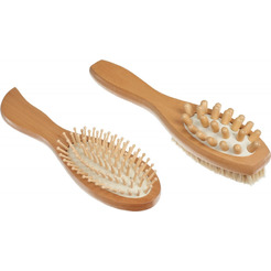Набор подарочный щётка-массажёр для тела, расчёска с щетиной кабана BRADEX KZ 0954