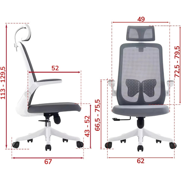 Кресло офисное Situp AMELIA A WHITE PL (сетка Grey / Grey)