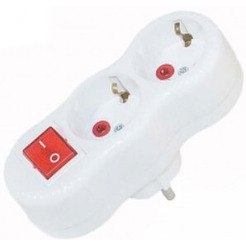 Разветвитель Alfa 40100006 (2 гнезда с заземлением)