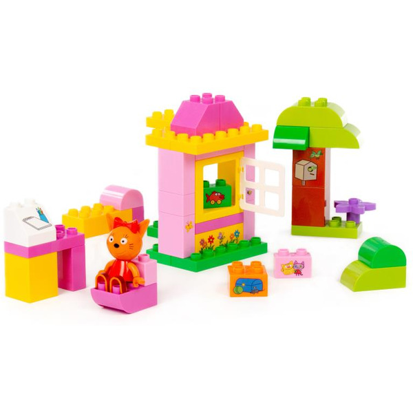 Конструктор Полесье Макси Три кота. Карамелька и домик 58991