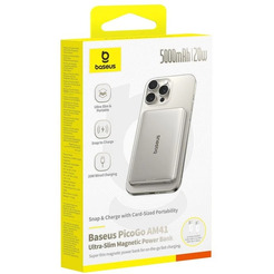 Внешний аккумулятор Baseus PicoGo AM41 Ultra-Slim Magnetic Power Bank 5000mAh (титановый)