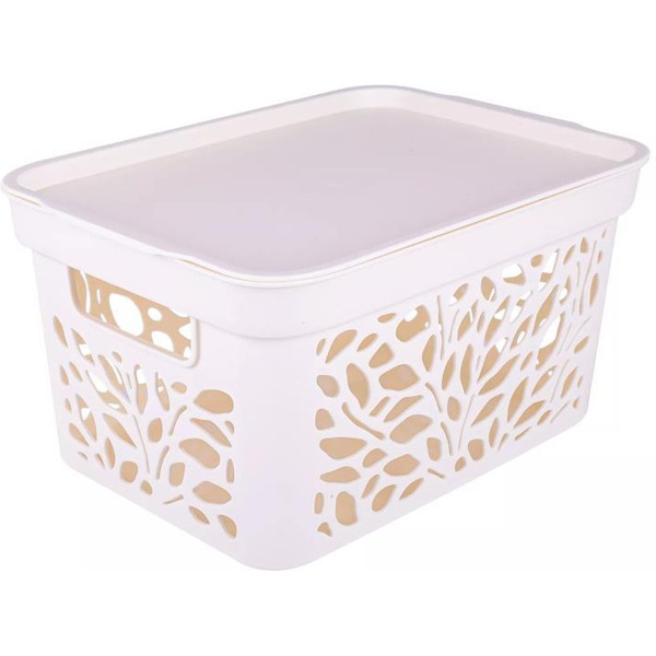 Корзина с крышкой Полимербыт Leaves 5,5л 4383600