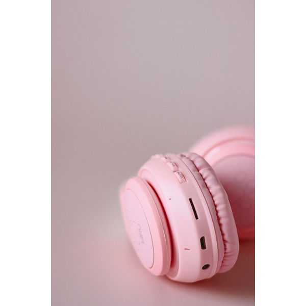 Наушники с ушками MIRU Cat EP-W10 (розовый)