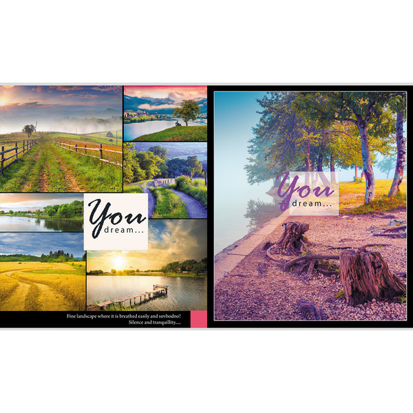 Тетрадь 96 л "Пейзаж из мечты", клетка, А5 (перевертыш) (Проф-Пресс) арт. 96-0158