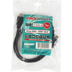 Кабель PROconnect 17-6202-6 HDMI - HDMI (1 м, черный)
