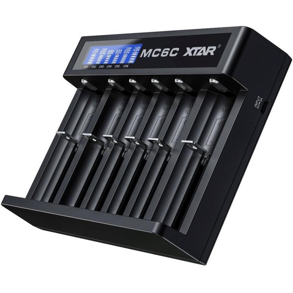 Зарядное устройство XTAR MC6C с USB, Type-C, DC кабелем