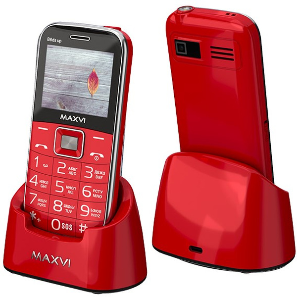 Мобильный телефон Maxvi B6ds up +ЗУ WC-112 (красный)