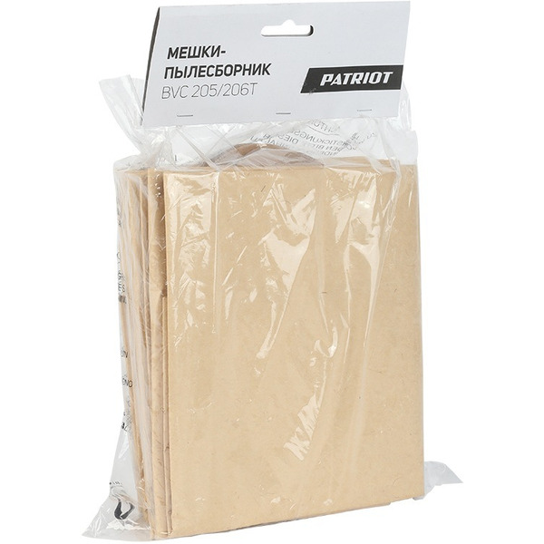 Бумажный мешок PATRIOT для пылесосов: VC 205, VC 206T. 20 л. (5шт)