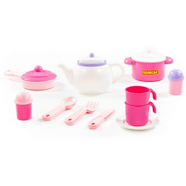 Набор игрушечной посуды Полесье Настенька 58997 (на 2 персоны, в сеточке)