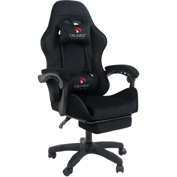 Вибромассажное кресло Calviano 1584 (велюр, черный)