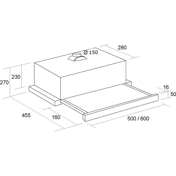 Вытяжка кухонная PYRAMIDA TL 60 (1100) BL