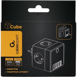 Сетевой фильтр Cablexpert CUBE-4-CU3-W