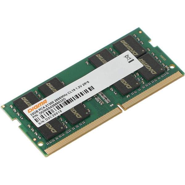 Оперативная память Digma 32ГБ DDR4 SODIMM 2666 МГц DGMAS42666032D