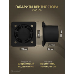 Вентилятор с панелью Awenta KWS100CZ-PTCB100M-ZZ100