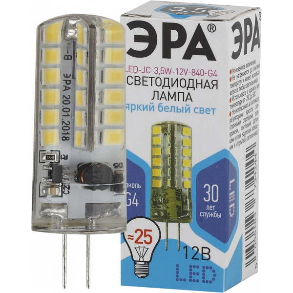 Лампочка ЭРА STD LED JC-3.5W-12V-840-G4