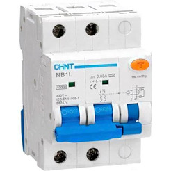 Дифференциальный автомат Chint NB1L 6kA 4P C20A 30mA AC х-ка C 6М 198119