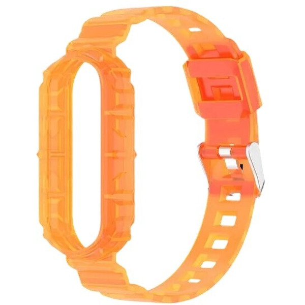 Ремешок Bingo Transparent для XIAOMI Mi Band 5/6/7/AMAZFIT Band 5 (оранжевый)