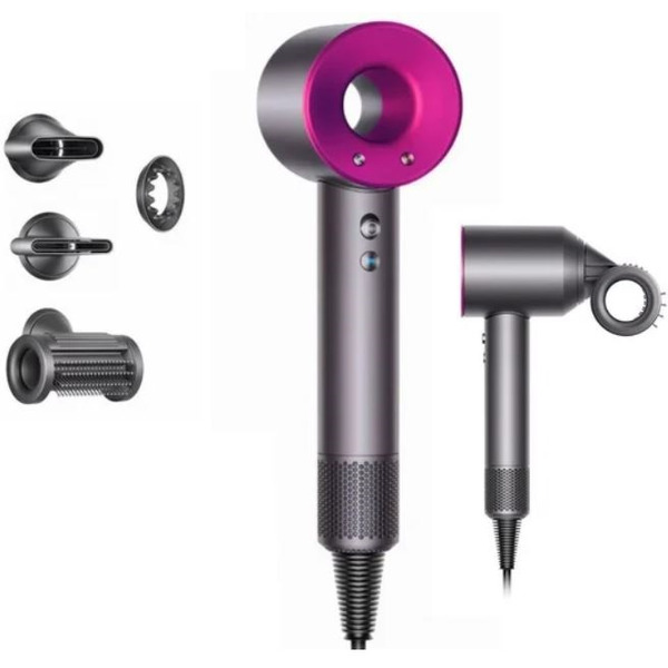 Фен Dyson HD15 Supersonic (никель/фуксия) + переходник Red Line BS-01