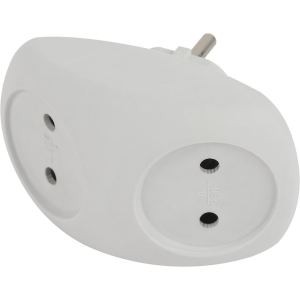 Разветвитель электрический без заземлением ЭРА SPx-2-W (Б0053480)