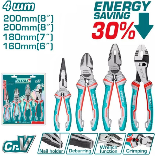 Набор пассатижей Total THT2K0458 (4 предмета)