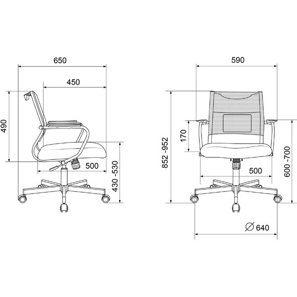 Кресло Бюрократ CH Balance-Low Elastic-102 TW-11 (черный)
