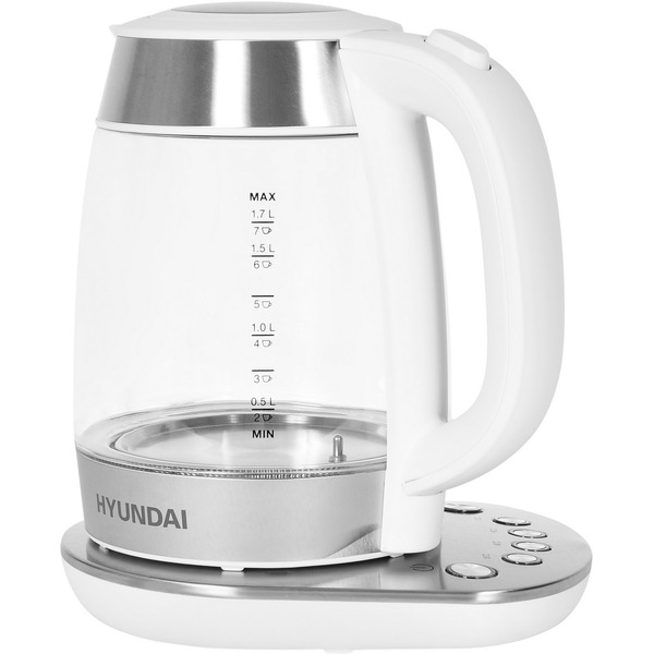Электрочайник Hyundai HYK-G4033 (белый/серебристый)